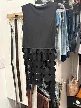 AKIRA Black Sleeveless Fringe tank Top